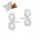  Silver stud earrings infinity free box cloth