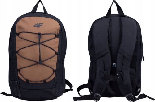 4F M187 Brown-Black Urban School Backpack with Dual Compartments