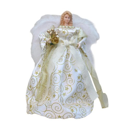  Angel Christmas tree topper, delicate red Christmas decoration