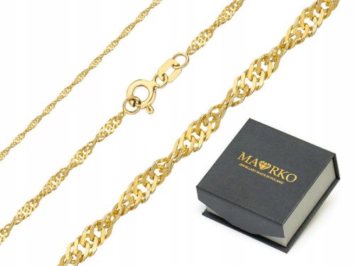  GOLD PLATED SILVER CHAIN Women's 925 Twisted Singapore 45cm