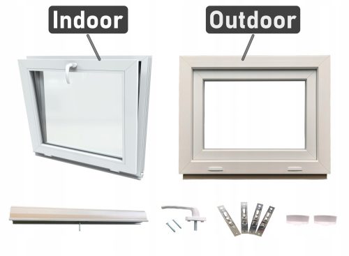 Warm white PVC tilt window 80x50 800x500 new