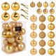  Unbreakable Golden Christmas Tree Baubles, Set of 26, 6 Pieces