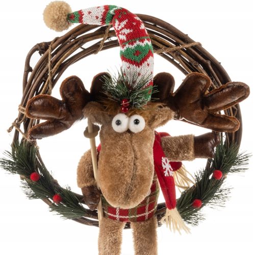  Door wreath centerpiece Christmas wreath decoration reindeer wall decoration