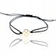  Bracelet on a black string made of 585 gold with a clover