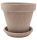  Degrea flowerpot 21.3 cm x 21.3 x 19 cm diameter 21 cm, ceramic in shades of brown and beige, grey and silver, terracotta + Degrea flowerpot stand 19 cm made of ceramic