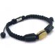  CITRINE TOURMALINE lava string BRACELET 16.5cm black [B784]