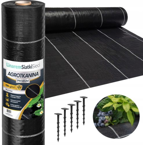  Agricultural mulching fabric (anti-weed) Linarem SiatkiSieci black 320 x 5000 cm 135 g/m²