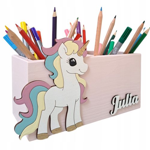  LARGE colored pencil holder, 100% WOOD, MINNIE