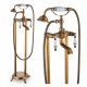 Ari RETRO freestanding bath and shower mixer with two handles, gold