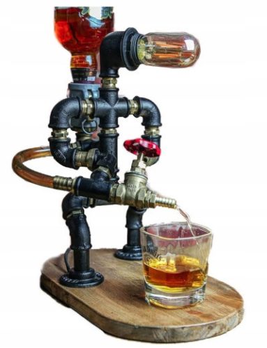 Cool, funny gadgets ALCOHOL FILLER DISPENSER ROBOT FIREMAN WITH LAMP BOARD HANDMADE
