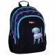 Hash Triple Compartment Backpack with Geometric Shimmering Dog Print