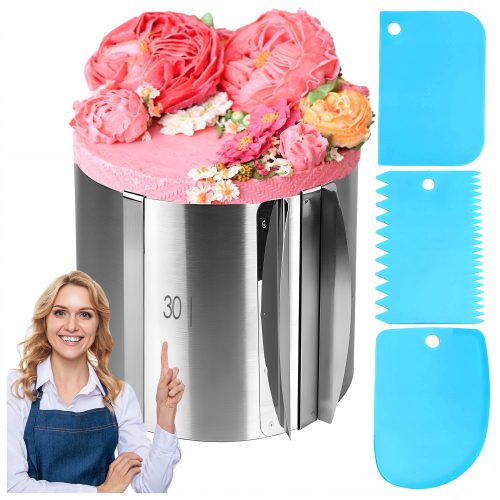 Elitehoff cake pan 30 x 15 cm + DECORATIVE spatula for cakes and cream cakes - 3 pieces