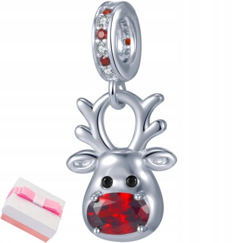  SILVER CHARM PENDANT REINDEER RUDOLF FOR CHRISTMAS GIFT SILVER 925