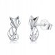  Fraise silver geometric fox earrings. 925