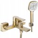 REA ARGUS Wall-mounted bathtub faucet, hand shower in brushed gold