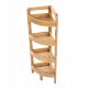 Corner shelf for bathroom cabinet made of bamboo, 4 levels