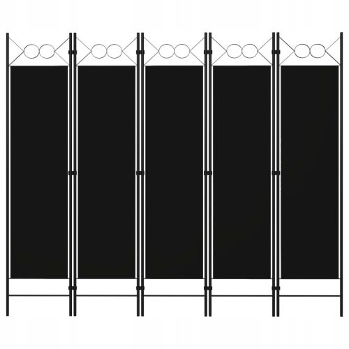 Paravent 5-panel screen, black, 200 x 180 cm