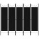 Paravent 5-panel screen, black, 200 x 180 cm