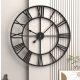 Clock for home Loft wall clock black 50cm