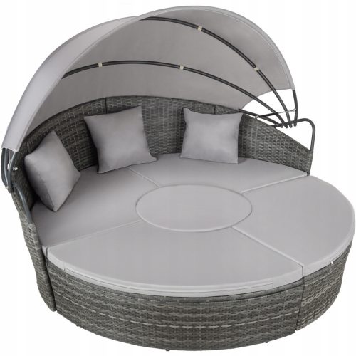  TecTake Santorin Technorattan garden furniture set, grey, 13 pieces.