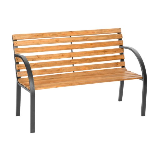  wooden bench with backrest 120 x 62 cm