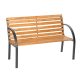  wooden bench with backrest 120 x 62 cm