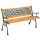  wooden bench with backrest 127 x 51 cm