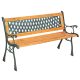  wooden bench with backrest 127 x 51 cm