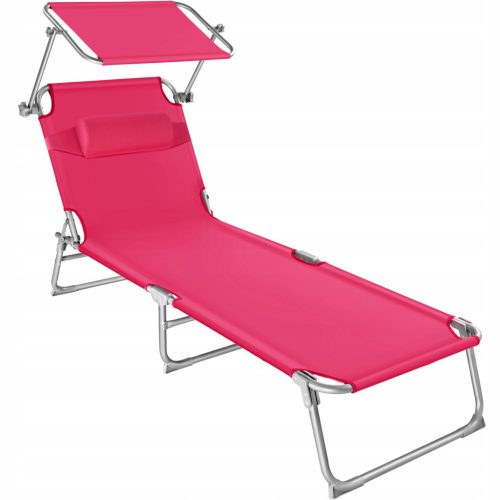  TecTake 403419 deck chair, metal, pink and purple