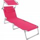  TecTake 403419 deck chair, metal, pink and purple