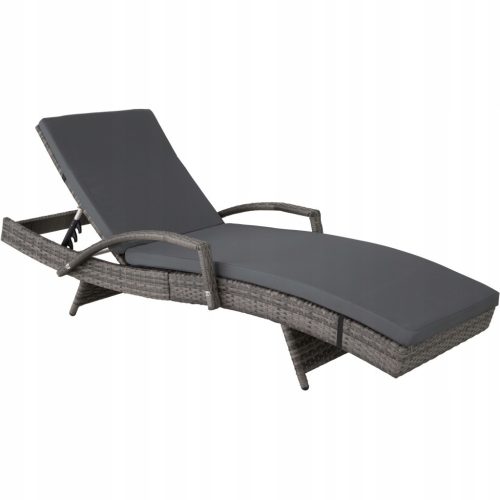  TecTake 403855 deck chair, Technorattan, grey