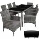  TecTake Almansa Technorattan garden furniture set, grey, 18 pieces.