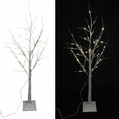  Glowing Tree, 48 LED Lamps, 120 cm, White Birch, Decoration with Remote Control