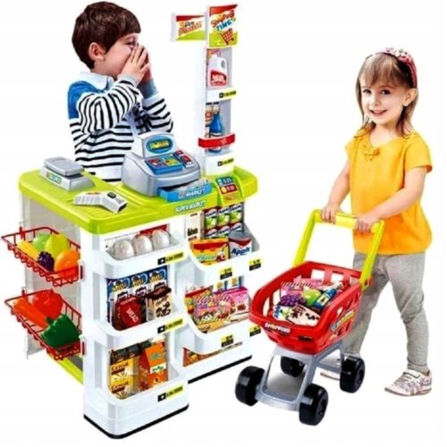  Supermarket Stand FOR Children Cash Register + Basket