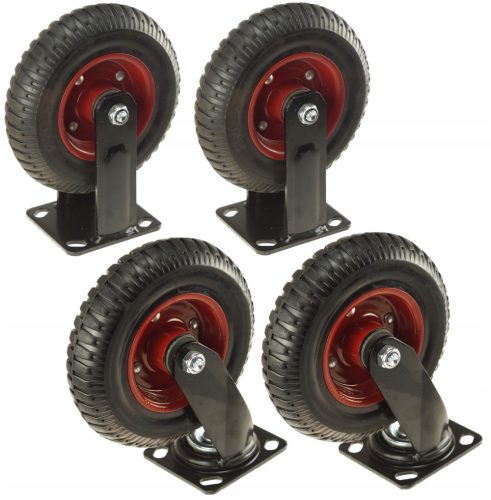 2× TROLLEY WHEEL, ROTATING, TURNTABLE PLATFORMS, 200 x 50 MM, WHEEL, 235 KG BEARING + 2× TROLLEY WHEEL, FULLY FIXED PLATFORMS, 200 x 50 MM, WHEEL, 235 KG, WITH BEARING