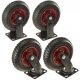 2× TROLLEY WHEEL, ROTATING, TURNTABLE PLATFORMS, 200 x 50 MM, WHEEL, 235 KG BEARING + 2× TROLLEY WHEEL, FULLY FIXED PLATFORMS, 200 x 50 MM, WHEEL, 235 KG, WITH BEARING