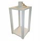  SOLID WOODEN LANTERN, WHITE LANTERN with ROPE – 45 CM