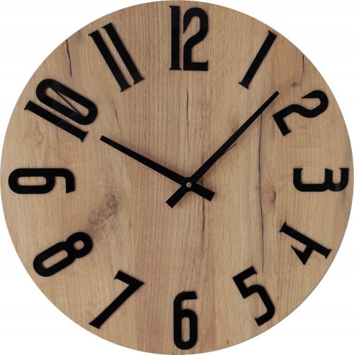 Clock for home Wall clock beige, black, cream, brown tones, 50 cm