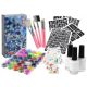  LARGE GLITTER TATTOOS SET, HAIR COLORING, NAIL PATTERNS, COLOURS