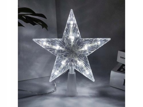  STAR TIP FOR CHRISTMAS TREE 26CM COLD WHITE HIT XXL FLASHING