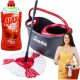 Vileda Easy Wring&Clean TURBO Bucket and Rotary Mop 38 cm + Ajax Liquid 1 l Multifunctional Cleaning