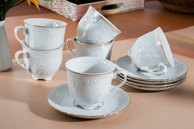 Dinner service tea and coffee service Ćmielów Rokoko Złota Linia 3604 18 pcs.