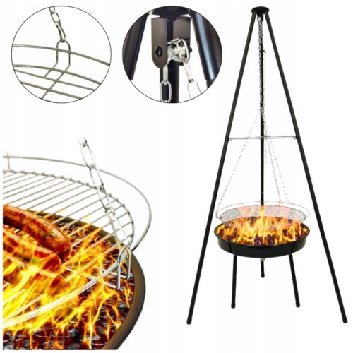  Charcoal Grill Garden Stable Tripod Fire Pit 2in1 DELICATE
