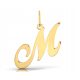  GOLD PLATED PENDANT ON A CHAIN GOLD PENDANT LETTER M DECORATIVE 925 LETTERS