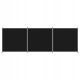 Paravent 3-part screen, black, 525x180 cm, fabric