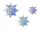  DECORATIVE PENDANTS, shimmering snowflakes, 6 pcs