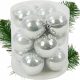  SILVER CHRISTMAS BALLS FOR THE CHRISTMAS TREE BALL 8cm 12pcs