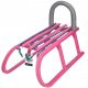  CHILDREN'S PLASTIC SLED FOR SNOW PINK SLIDE FOR CHILDREN BACKREST STRING