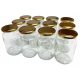 Récipient alimentaire en verre 900 ml miel, confiture, conserves + bouchons dorés, 40 pcs.