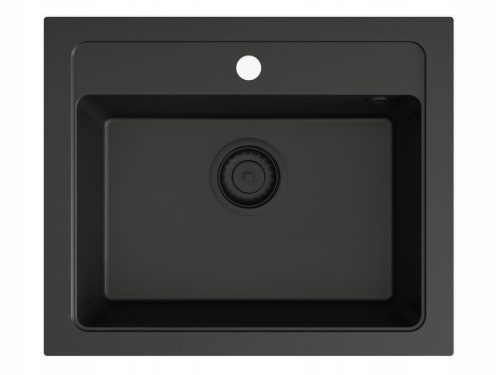 DARFOR single-bowl sink, black granite